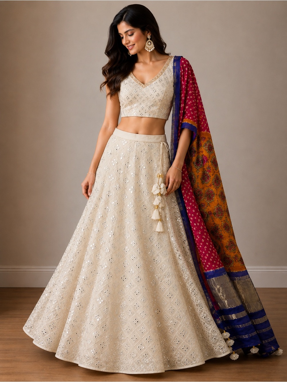 Elegant Cream Lehenga